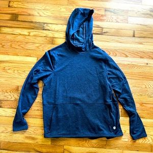 LL Bean - Men's VentureStretch Grid Fleece Hoodie - Large (Navy)